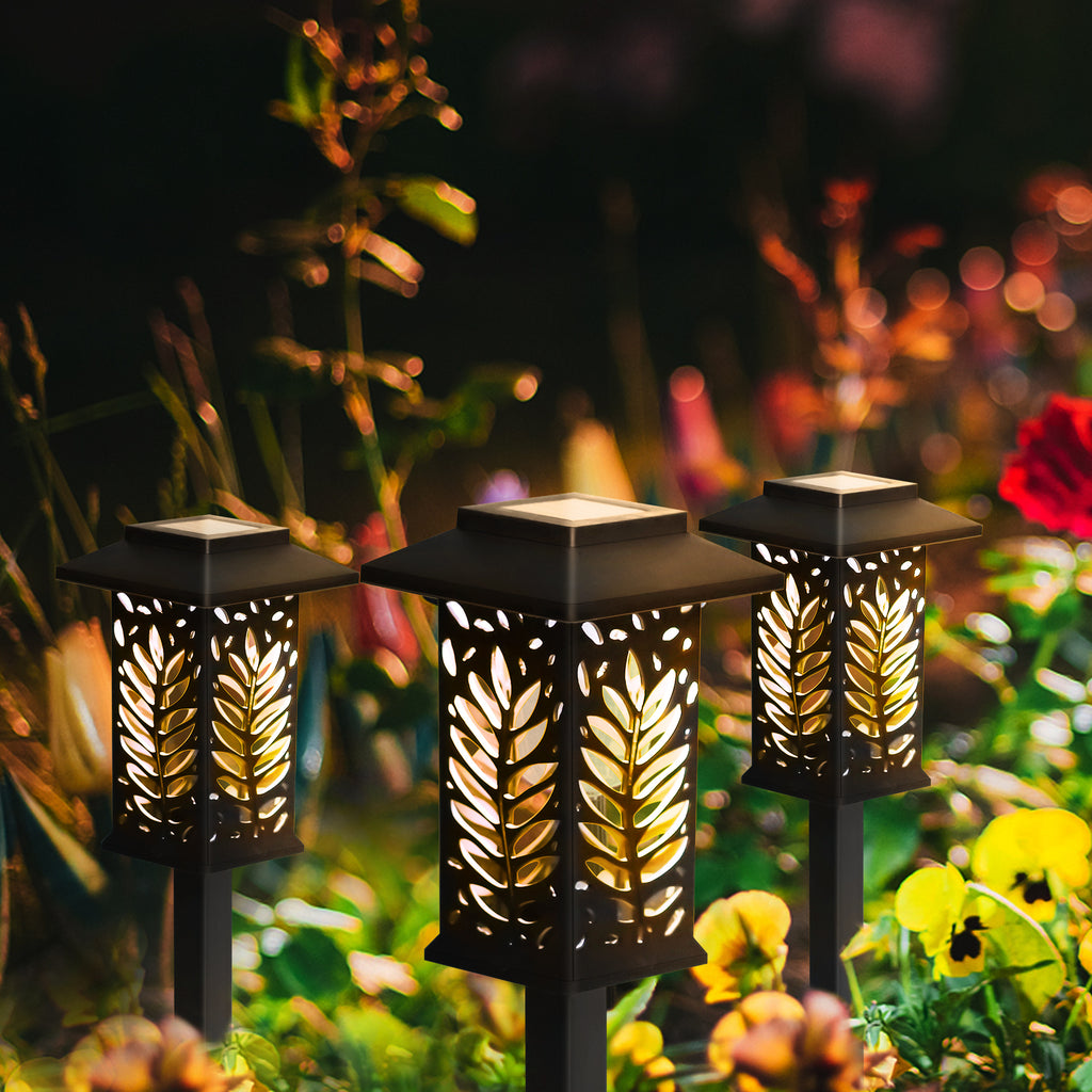6 Pack Solar Lights Outdoor Bright Solar Pathway Lights Decorative Solar Waterproof Solar Powered Led Landscape Garden Lighting for Path Yard Walkway