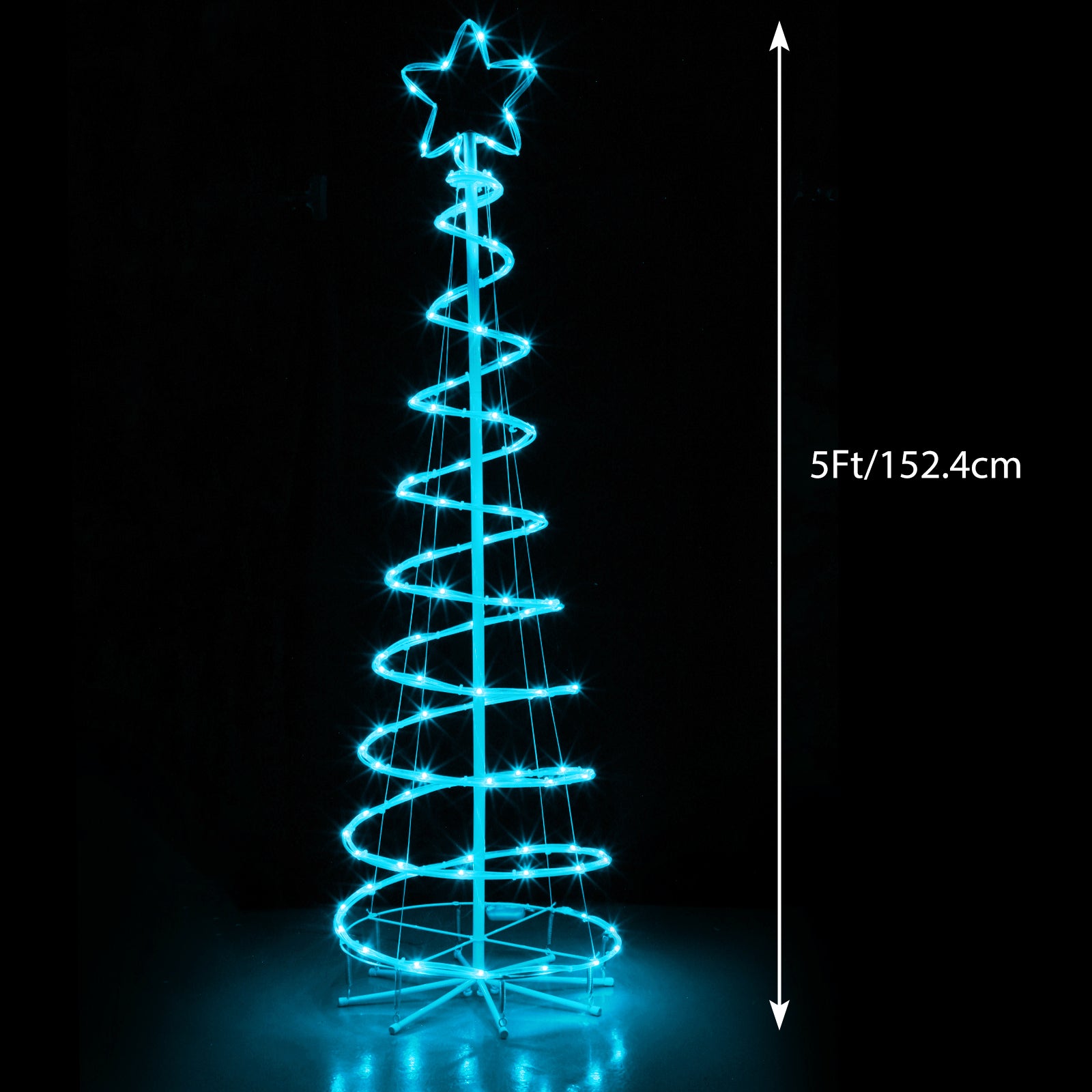 5ft Spiral LED Christmas Tree Outdoor Decorations - 16 Color Changing w/ Remote & Timer