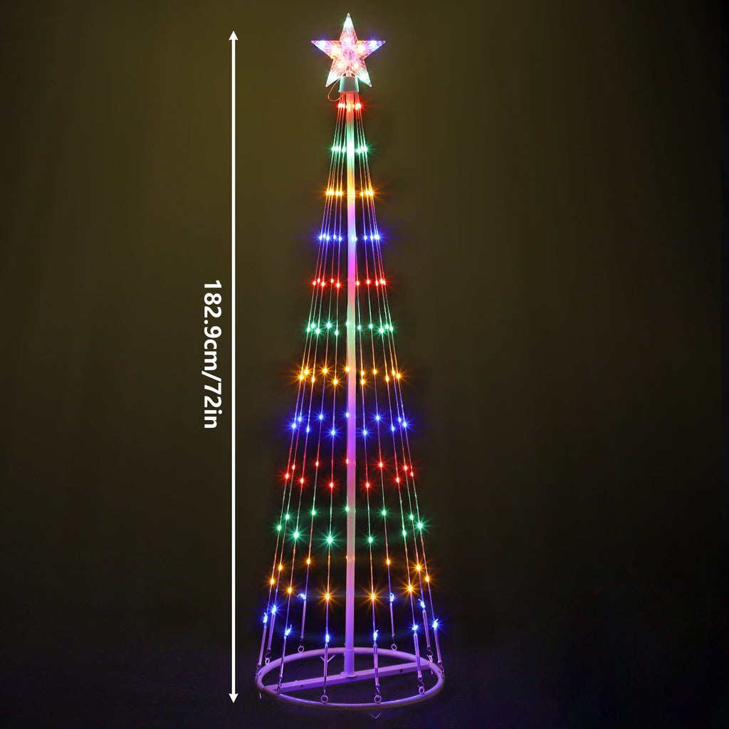 Indoor Artificial Christmas Tree with Multi-Colored Lights and Star Topper