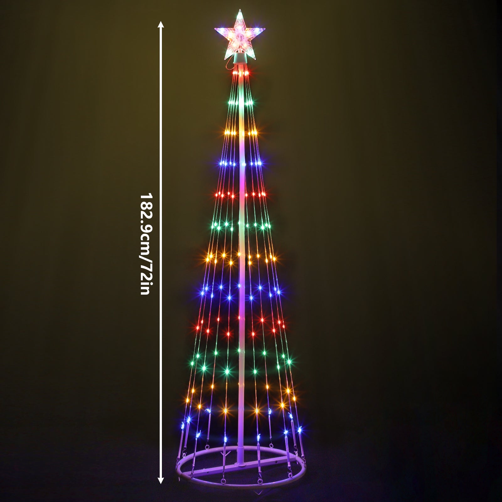 Indoor Artificial Christmas Tree with Multi-Colored Lights and Star Topper