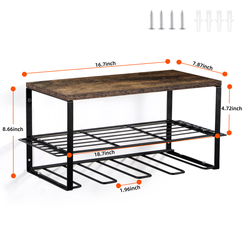 Heavy Duty Metal Wall Mount Power Tool Organizer and Garage Storage Rack for Drills and Equipment