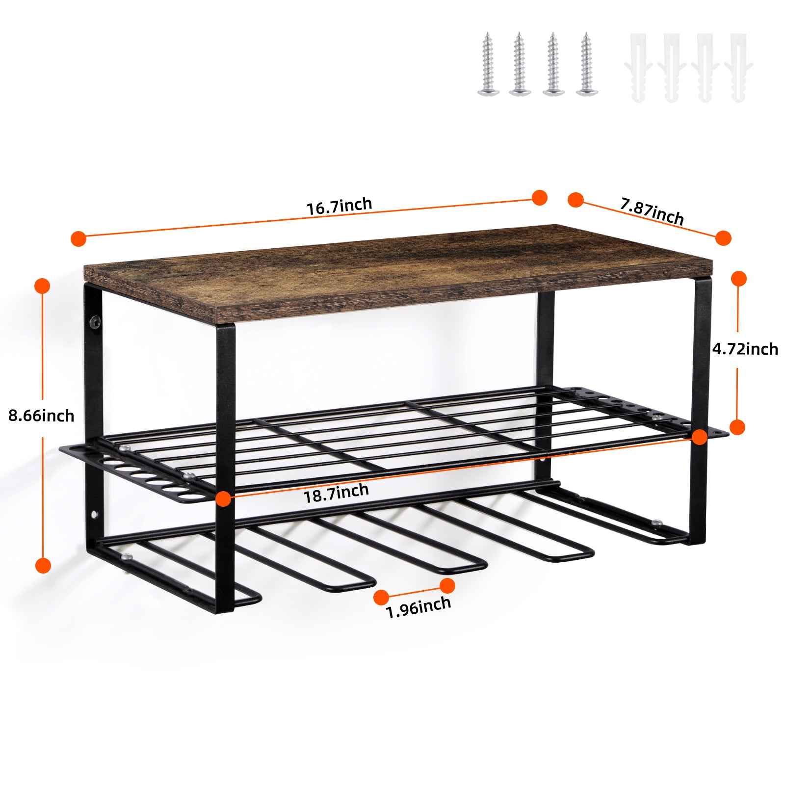 Heavy Duty Metal Wall Mount Power Tool Organizer and Garage Storage Rack for Drills and Equipment