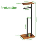 Rustic Industrial Free-Standing Toilet Paper Holder â€“ 3-in-1 Bathroom Organizer with Storage Shelf & Reserve