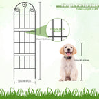 Scroll Top Garden Fence Panels - Double Rail Metal Border - Animal Barrier for Backyard & Garden,