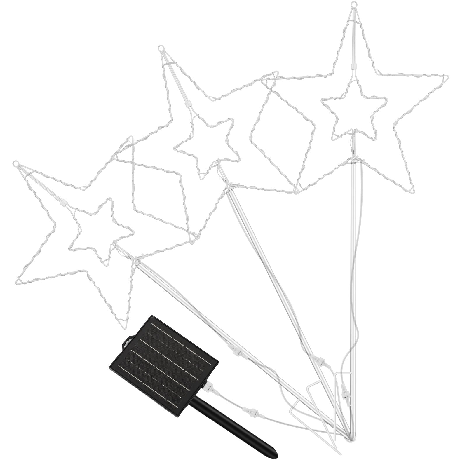 3-Pack Solar Star Pathway Lights, Large Multi-Colored Outdoor Garden Stake Lights for Walkway, Yard, and Patio,