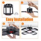 2 Pack LED Garage Lights, 180W Deformable Best Ceiling Shop Lights, 228 LED Lamp Bead Light, 20000LM LED Light 6500K Garage Lighting with 12 Adjustable Panels Bulb for Basement