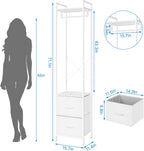 3-in-1 Clothes Rack w/ Drawers - Heavy Duty Garment Rack & Freestanding Closet Organizer, White