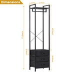 Heavy-Duty Garment Rack with 3 Fabric Drawers - Freestanding Clothes Closet Stand with Top Storage Shelf