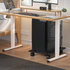 Set of 2 Computer Tower Stand with Lockable Wheels, Under Desk PC Holder Stand, CPU Cart for Home Office,