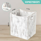 5.3 Gallon Rectangular Wooden Waste Bin with Integrated Handles, Farmhouse Style Rustic White Trash Container for Home and Office Use