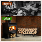 48inch Curved Firewood Rack, Heavy Duty Metal Log Storage Rack for Fireplace & Outdoor Use