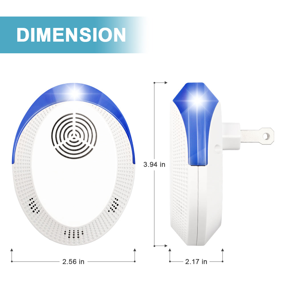 6 Pack Ultrasonic Mouse Repellent - Indoor Ultrasonic Pest Repeller for Mosquito, Mice, Rats, Roach, Rodent, Spider, Bug, Electronic Mosquito Repellent Ultrasonic Plug in for Indoor, House, Garage