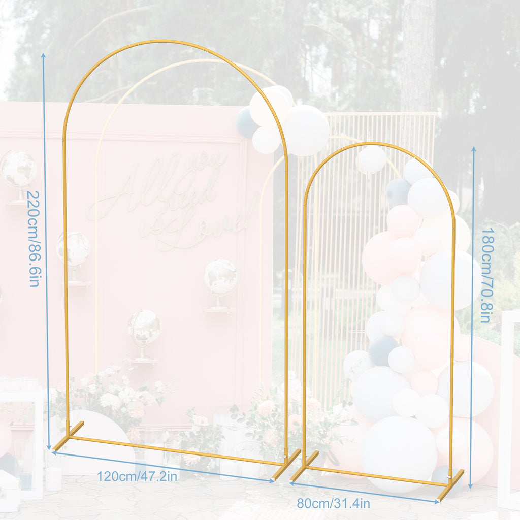 Serenity Arc Backdrop Set | 2-Piece Minimalist Gold Metal Wedding Arches