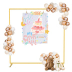 6FT x 6.6FT Square Metal Backdrop Stand - Wedding Arch Frame for Ceremony & Events