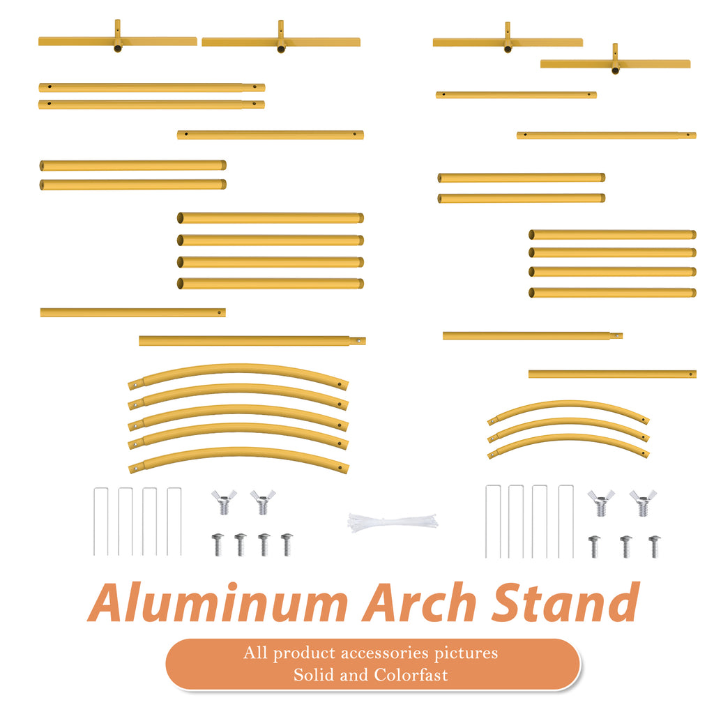 Serenity Arc Backdrop Set | 2-Piece Minimalist Gold Metal Wedding Arches