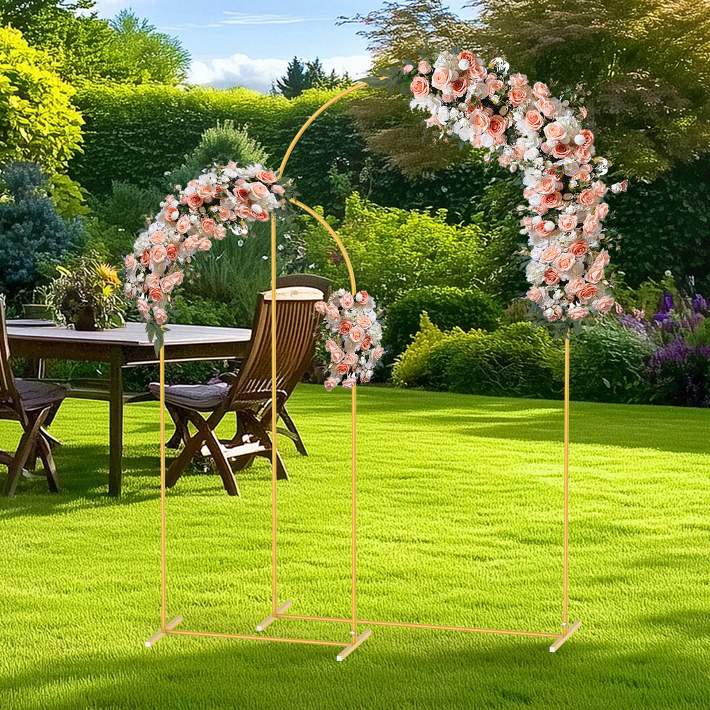 Serenity Arc Backdrop Set | 2-Piece Minimalist Gold Metal Wedding Arches
