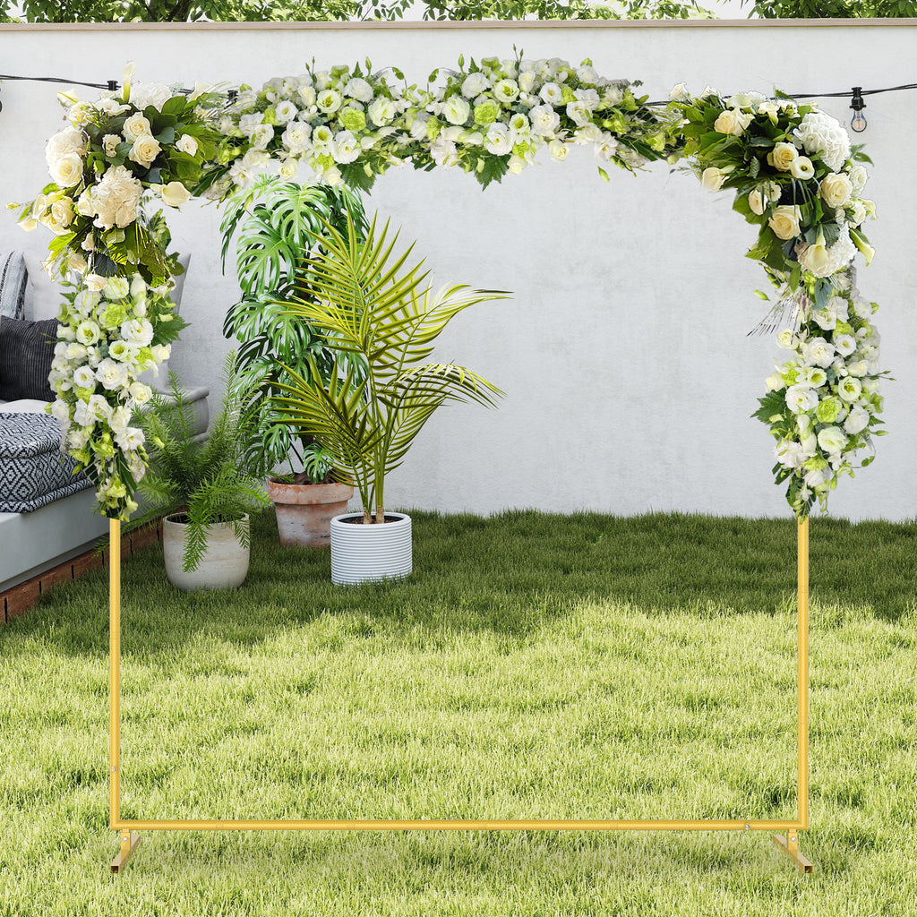 6FT x 6.6FT Square Metal Backdrop Stand - Wedding Arch Frame for Ceremony & Events