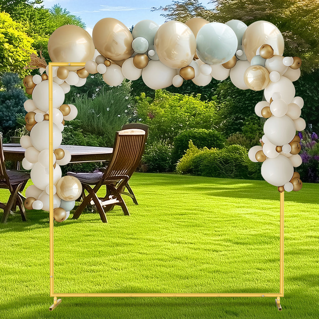6FT x 6.6FT Square Metal Backdrop Stand - Wedding Arch Frame for Ceremony & Events