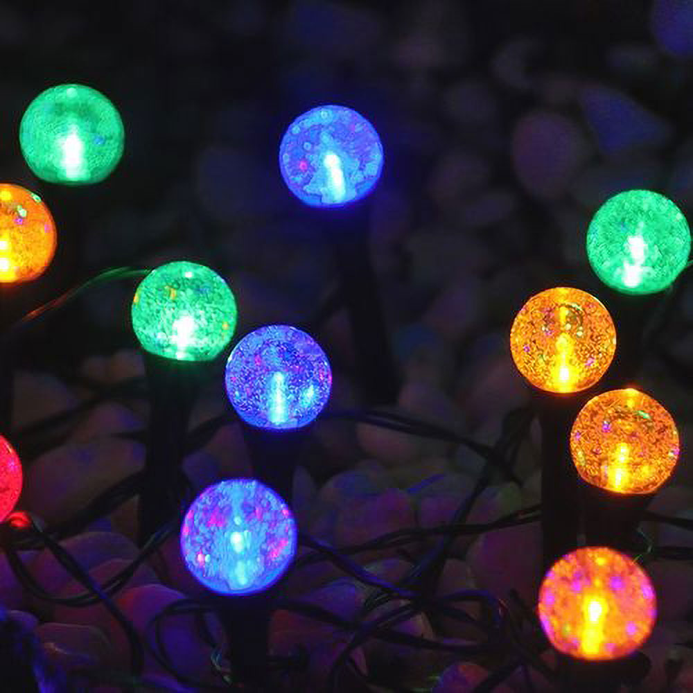 Solar Bubble Ball Pathway Lights 30FT Multicolor Waterproof LED Garden Stake Lights Auto On/Off for Yard Lawn Walkway Decoration