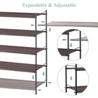 Freestanding 4-Tier Shoe Rack-Expandable Fabric Storage Organizer for Home, Dorm & Closet