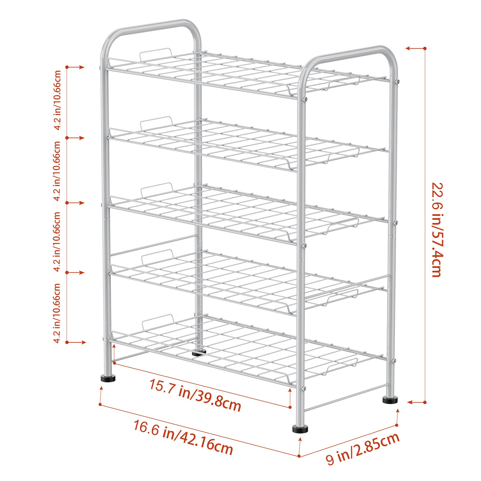Water Bottle Holder Organizer 5 Tier Water Bottle Storage Rack, Freestanding Floor Beverage Soda Can Dispenser Organizer Rack for Pantry, Kitchen Countertop, Cabinet, Office, Hold 30 Bottles