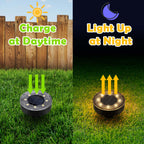 8-Pack Solar Ground Lights, 8 LED Solar In-Ground Disk Lights, IP65 Waterproof Outdoor Landscape Pathway Lights for Lawn, Yard, Patio, Walkway