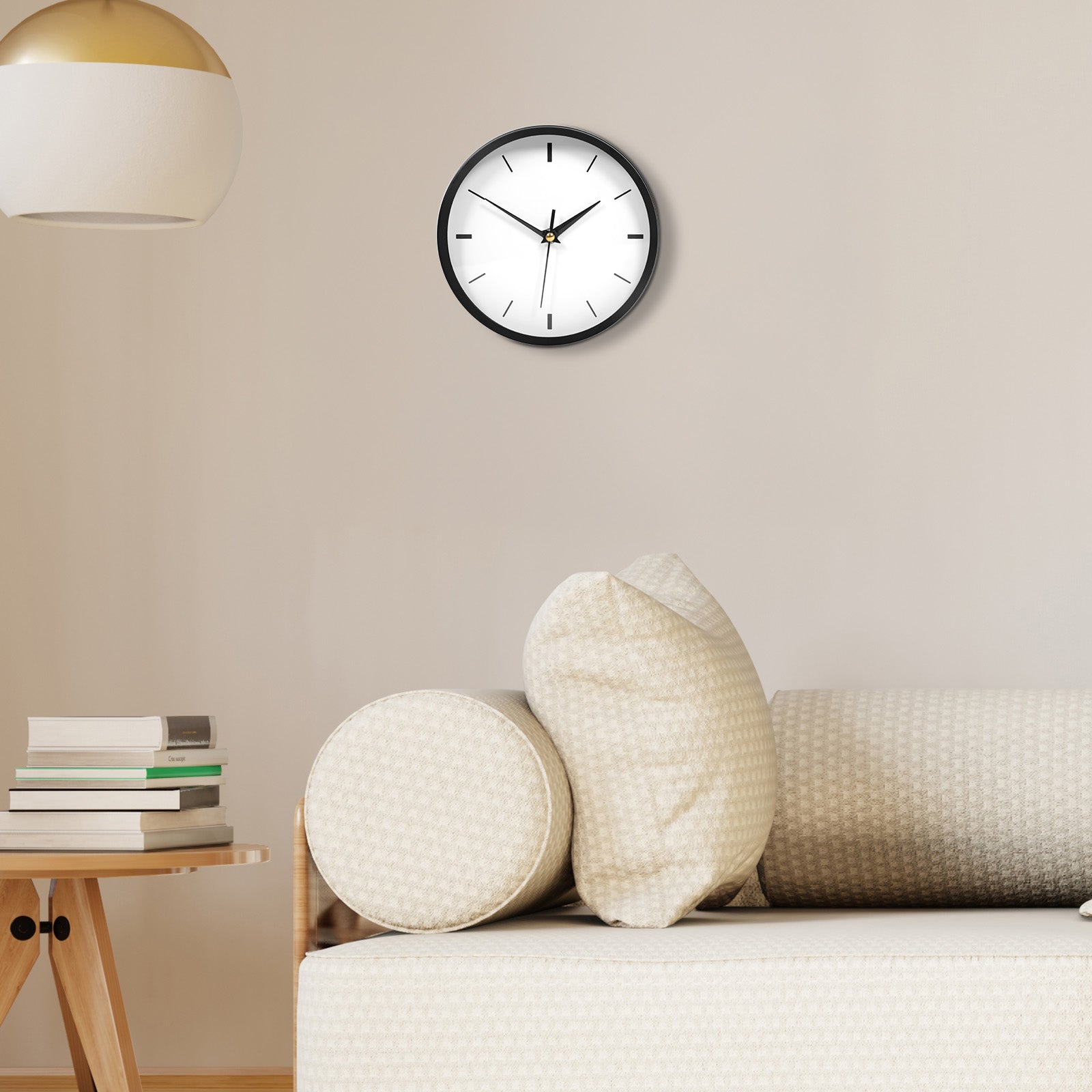 8-Inch Silent Wall Clock - Non-Ticking Modern Battery Operated Small Clock for Bedroom, Kitchen & Office (White),