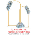 2-Piece Gold Wedding Arch Set (5ft/6ft), Nested Metal Backdrop Stands for Party & Event Decor