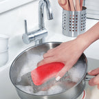 3-Pack Reusable Food-Grade Silicone Kitchen Scrubber - Durable Dish Washing Sponges and Multi-Purpose Cleaning Tools