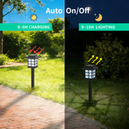 12-Pack Solar Pathway Lights, Waterproof Cold White LED Walkway Lamps for Yard, Driveway & Patio