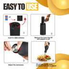 Gravity Automatic Salt and Pepper Grinder Set - Electric Battery Operated Mill with LED Light, Black & White