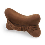 Bone Shaped Memory Foam Car Neck Pillow, Ergonomic Plush Cervical Support Headrest Pillow for Car Truck Bus Office Chair Sofa, Comfort Travel Neck Pillow for Long Driving Road Trips Airport Commuters Truck Drivers, Brown/Beige/Blue/Gray