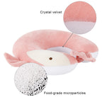 2-in-1 Deformable Sperm Whale Travel Neck Pillow, Pink, U-Shaped for Airplane & Car Support