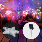 Solar Star Moon String Lights, 11.5 FT 138 LEDs Window Lights with 8 Lighting Modes and Remote Control, Indoor Outdoor Night Light for Christmas, Halloween Decoration