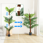 4FT Artificial Palm Tree - Faux Tropical Plant with Pot for Indoor Home & Office Decor