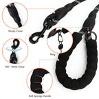 5FT Heavy Duty Dog Leash with Double Padded Handles, Reflective Nylon Rope Leash for Medium and Large Dogs, Walking and Training,