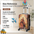 20 Inch Kids Carry On Luggage, Cute Bear Forest Print Hardside Suitcase with Spinner Wheels, Lightweight ABS Travel Suitcase for Boys Girls