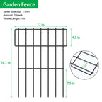 10-Pack Garden Fence Animal Barrier, Rustproof Metal Short Panels No-Dig Fencing for Yard & Flower Beds,