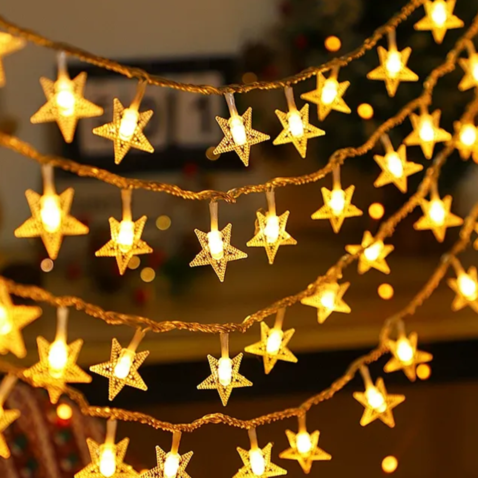 100 LED Star String Lights with Remote,39FT Fairy Star Lights Christmas Lights for Valentine, Christmas Twinkle Lights USB Powered for Indoor Bedroom Party Wedding Decor, Warm White & Multicolor