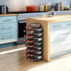23-Bottle Freestanding Wine Rack - 7-Tier Metal Wine Holder & Display Stand, Black