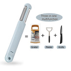 Versatile Triple-Action Stainless Steel Vegetable and Fruit Swivel Peeler Kitchen Tool