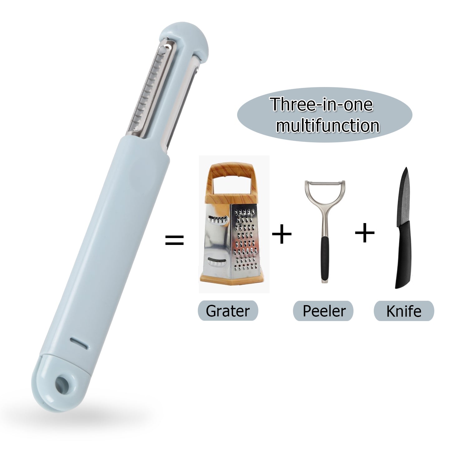 Versatile Triple-Action Stainless Steel Vegetable and Fruit Swivel Peeler Kitchen Tool