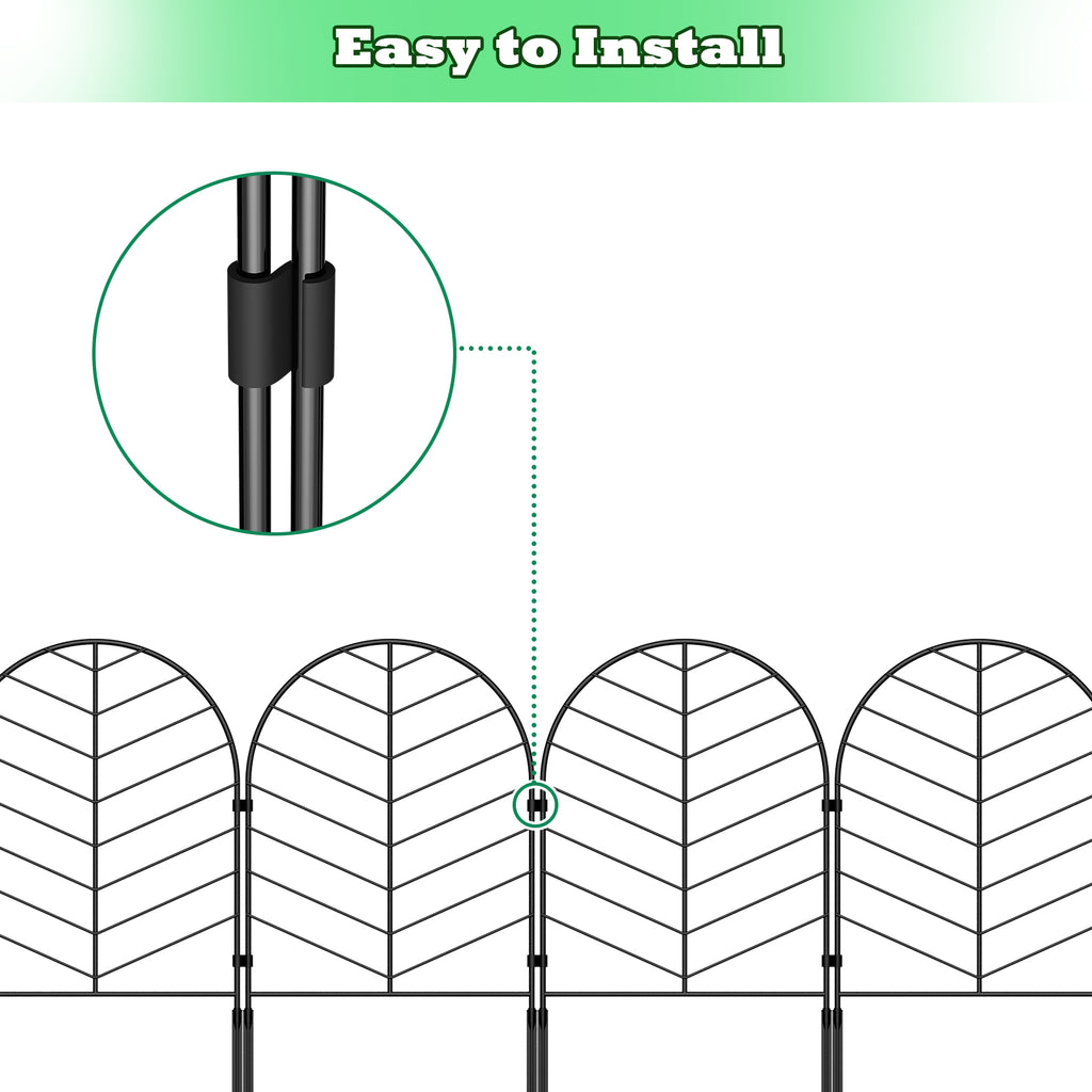 Leaf Pattern Decorative Garden Fence 10-Pack, Plastic Nailing Animal Guardrail & Plant Climbing Trellis