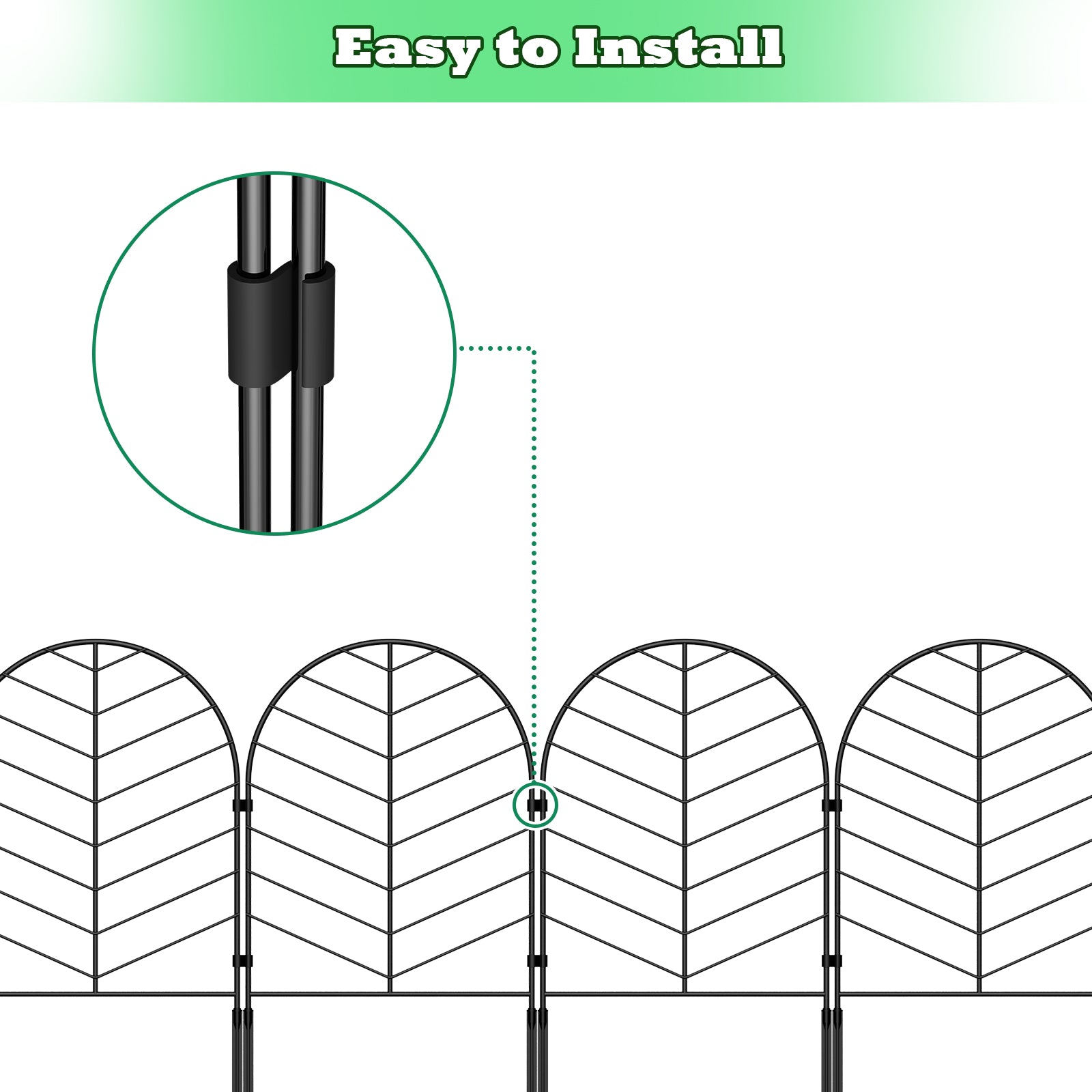 Leaf Pattern Decorative Garden Fence 10-Pack, Plastic Nailing Animal Guardrail & Plant Climbing Trellis
