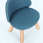 Comfortable Blue Accent Chair with Backrest, Stationary Vanity and Makeup Seating for Home Office, Bedroom, or Dining Area