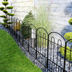 10-Pack Decorative Garden Fence Panels, Rustproof Metal Flower Bed Border, Interlocking Patio Fencing for Yard Landscape and Animal Barrier,