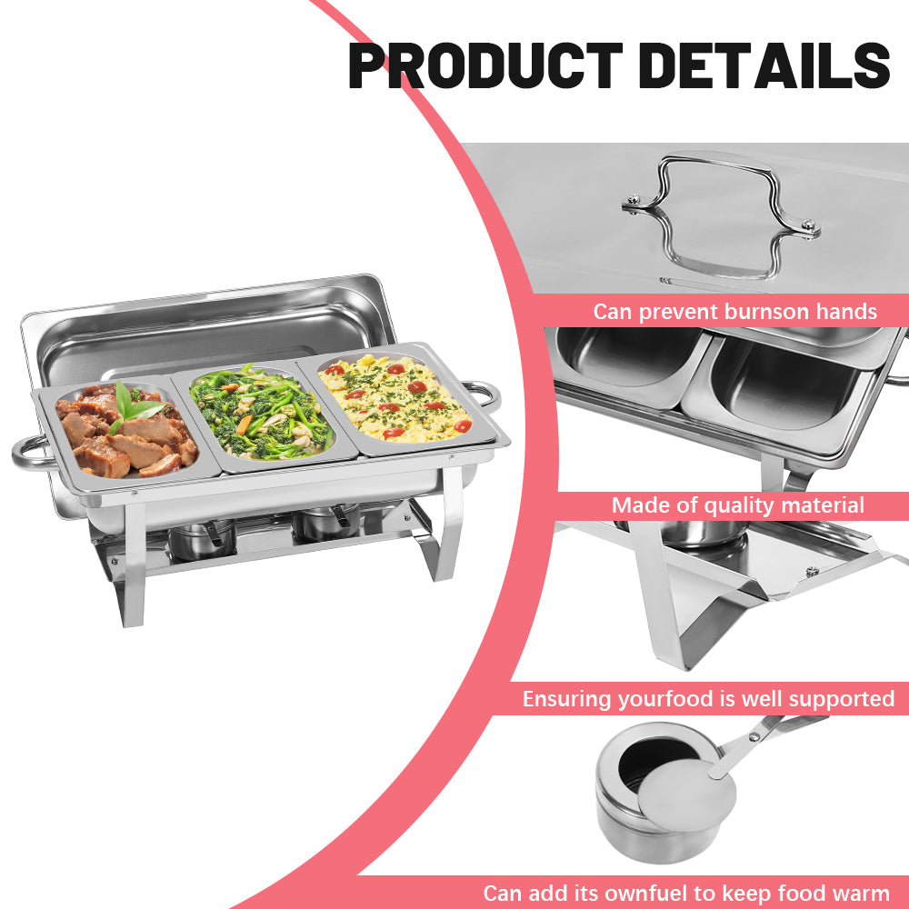 Three-panel Self-service Stove, Self-heating Plate, Suitable for Family Gatherings, Banquets, Outdoor Activities, A Complete Heating Plate Service Kit, Including A Water Tray and Fuel Container