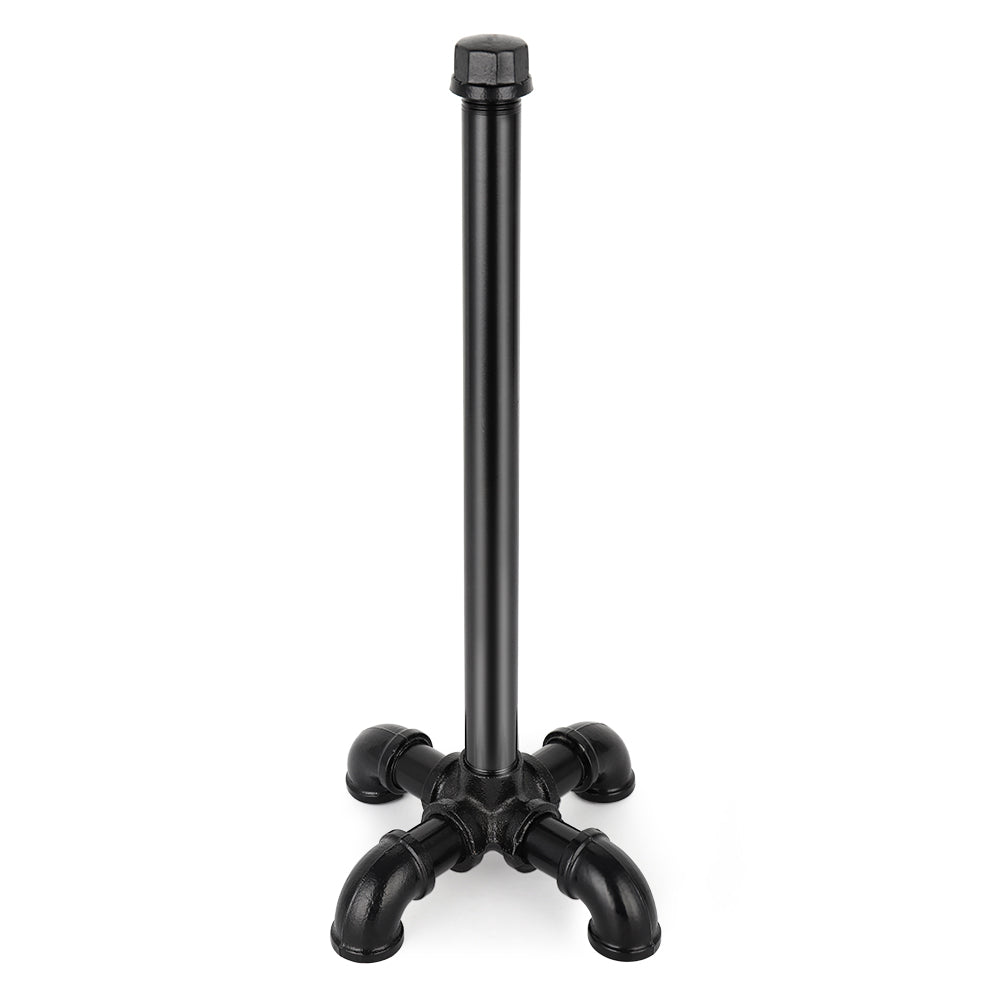 Industrial Pipe Countertop Paper Towel Stand - Rustic Black Iron Roll Dispenser for Kitchen and Bathroom