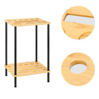 Premium Wooden Pool Cue Rack - Floor-Standing 6-Cue Holder with Accessory Tray, Natural Wood Finish