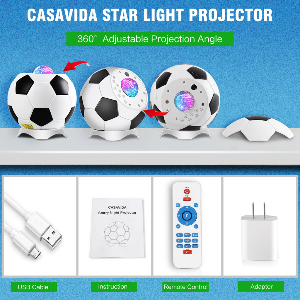 Soccer star light. HD nebula star projector. Galaxy light projector. Ambient light.